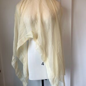 Saks Fifth Avenue Sheer Yellow Silk Scarf